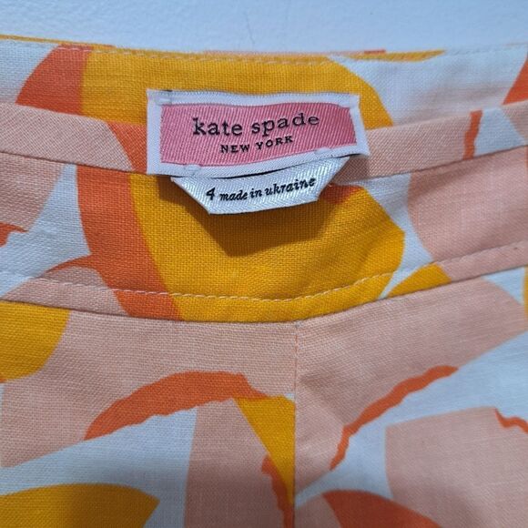 Kate Spade New York Linen Blend Boho Plain Weave Wide Leg Size 4 Multi- Color - Picture 11 of 16